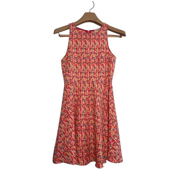 Everly Dresses & Skirts - Everly Fit & Flare Dress Multicolor Abstract Round Neck Sleeveless Size SMALL